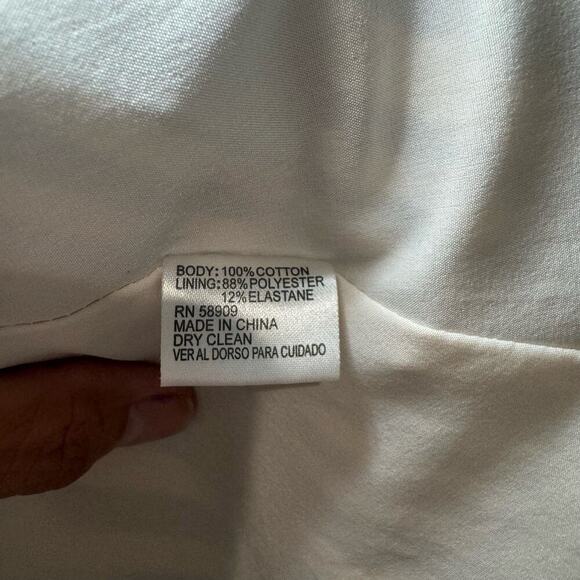 Cremieux Long Sleeve Shirt Dress Navy Ivory Striped Tie Front Women's Size 14 - Picture 10 of 10